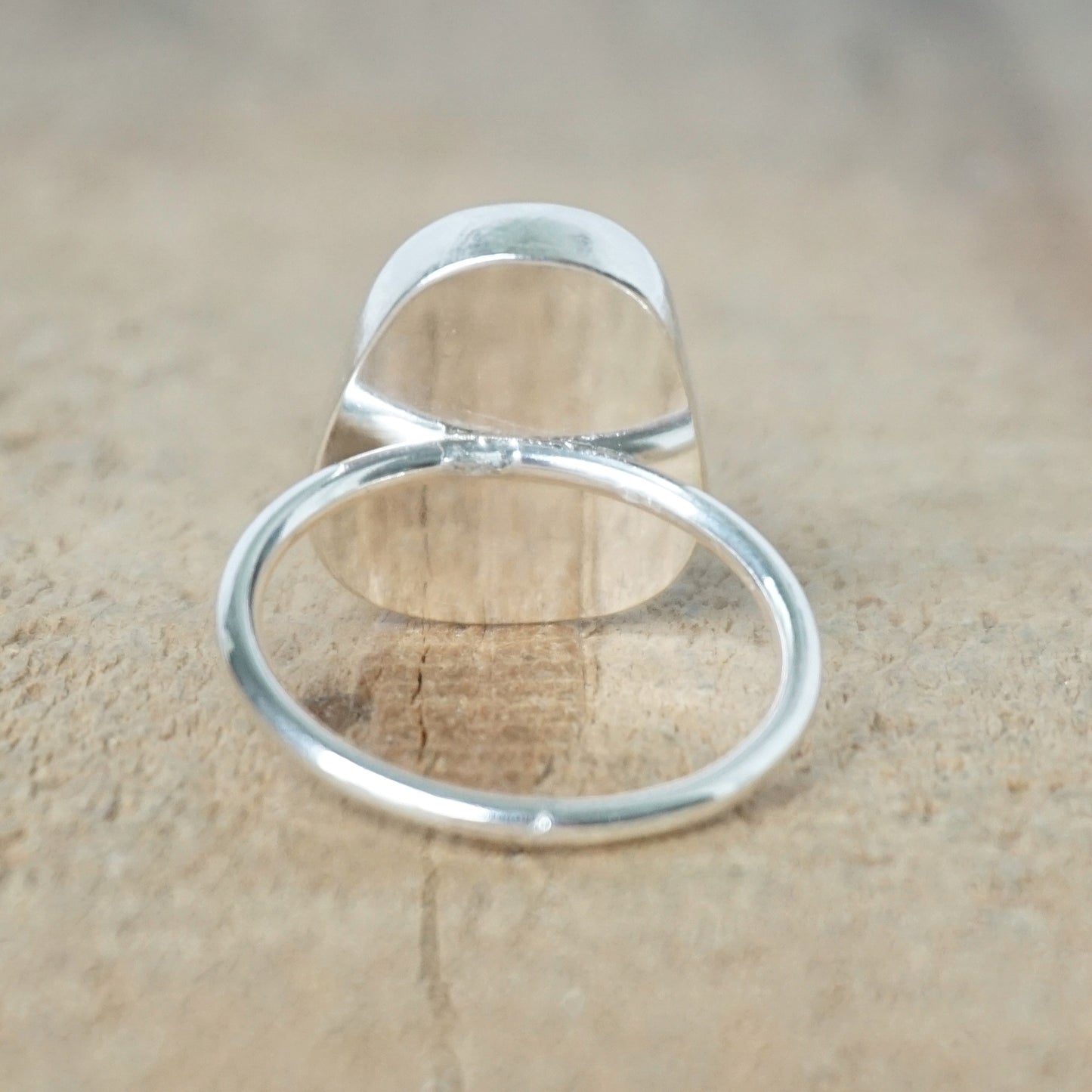 Size 7 3/4 Amber Brown Sea Glass Stacking Ring