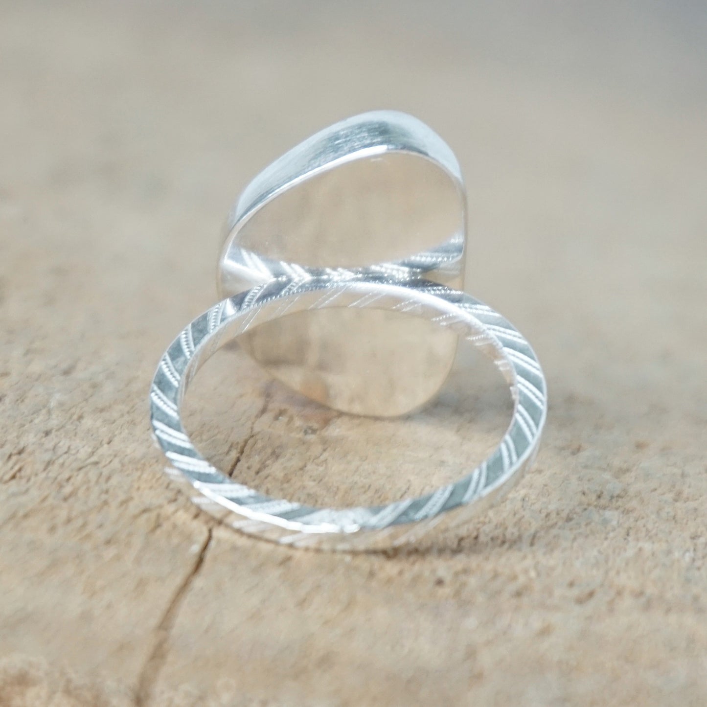 Size 6 Dark Green Sea Glass Stacking Ring