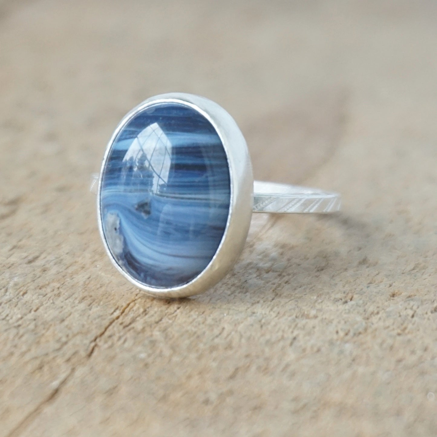 Size 8 1/2 Sieber Agate Stacking Ring