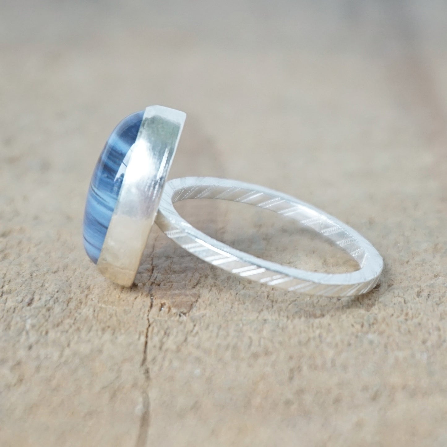 Size 8 1/2 Sieber Agate Stacking Ring