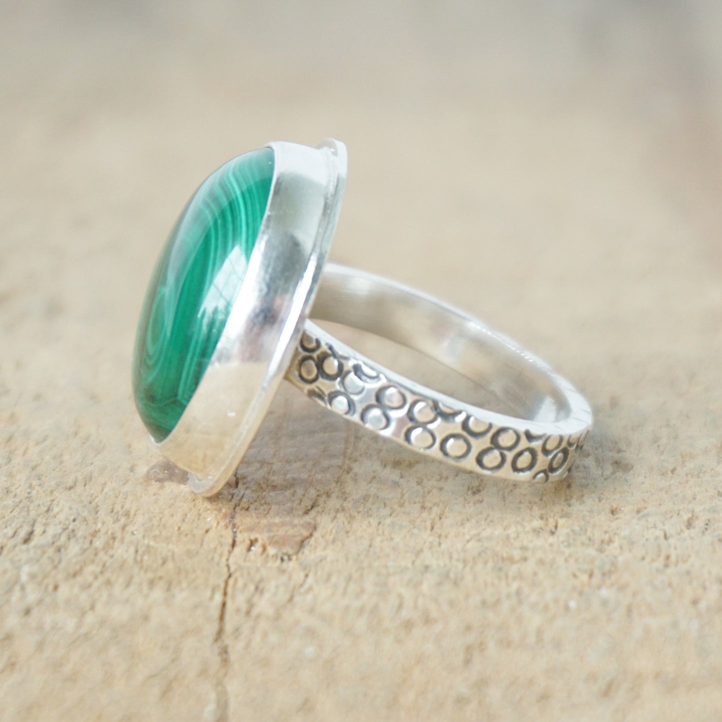 Size 6 Malachite Statement Ring