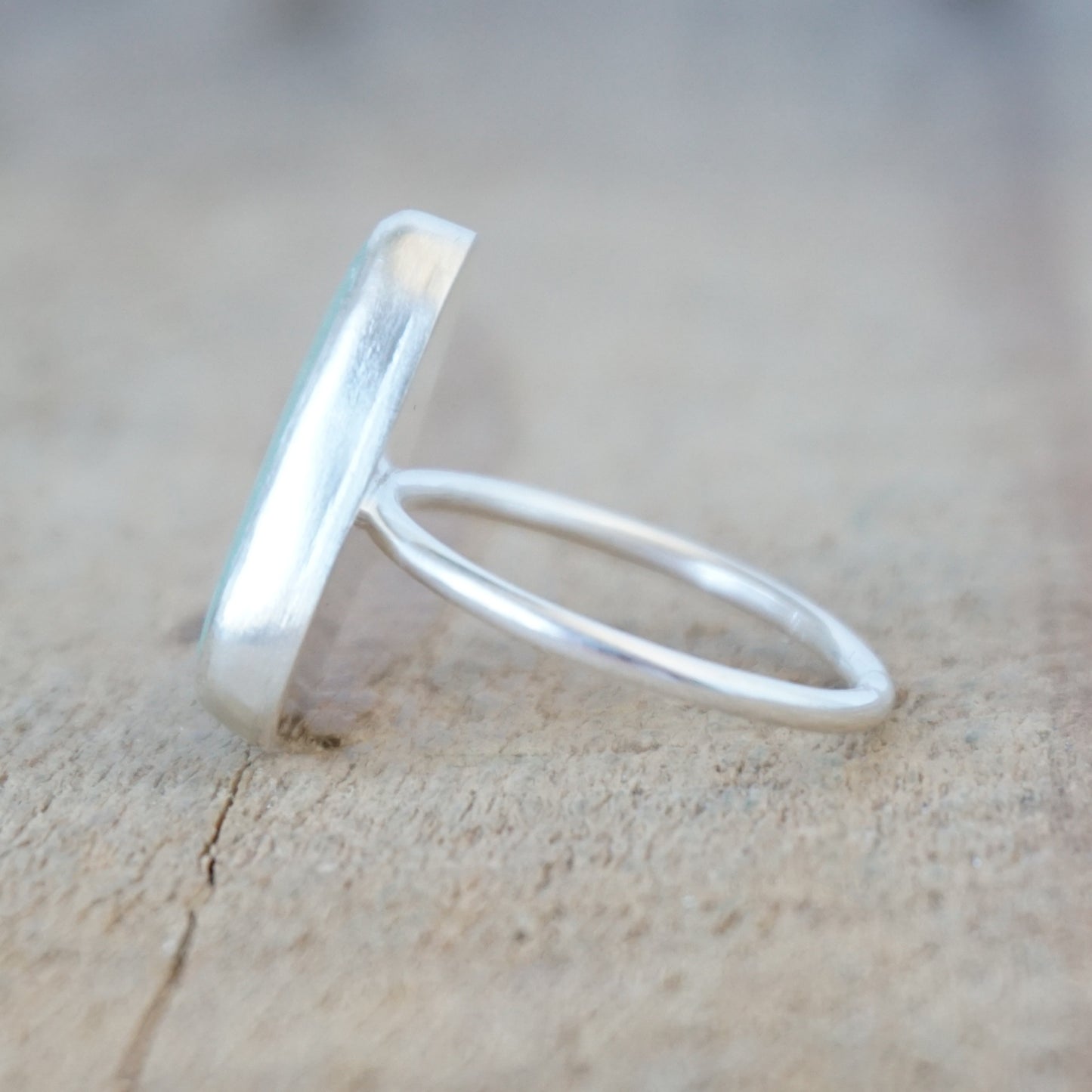 Size 8 Seafoam Green Sea Glass Stacking Ring