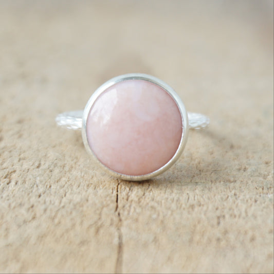 Size 8 Pink Opal Stacking Ring
