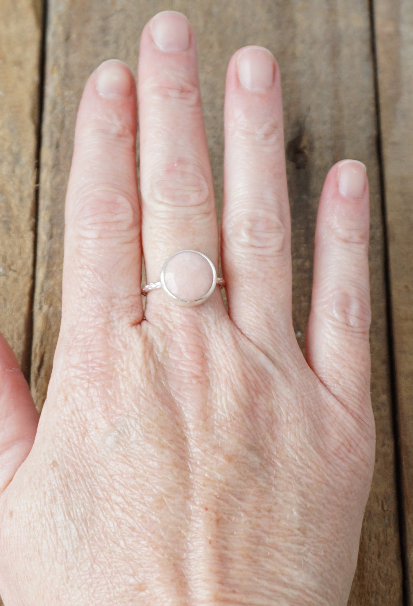 Size 8 Pink Opal Stacking Ring