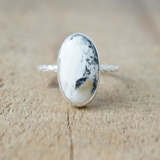 Size 8 White Buffalo Stacking Ring