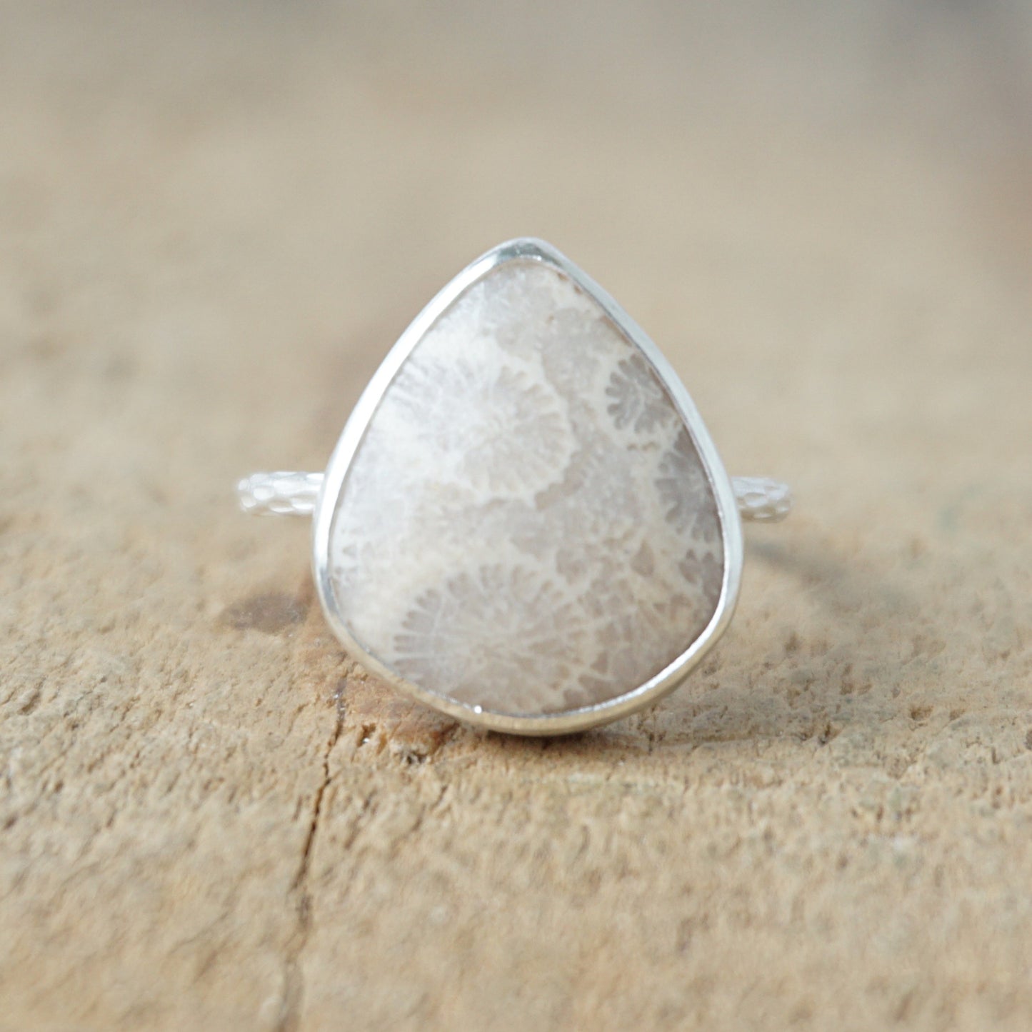 Size 7 Fossilized Coral Stacking Ring