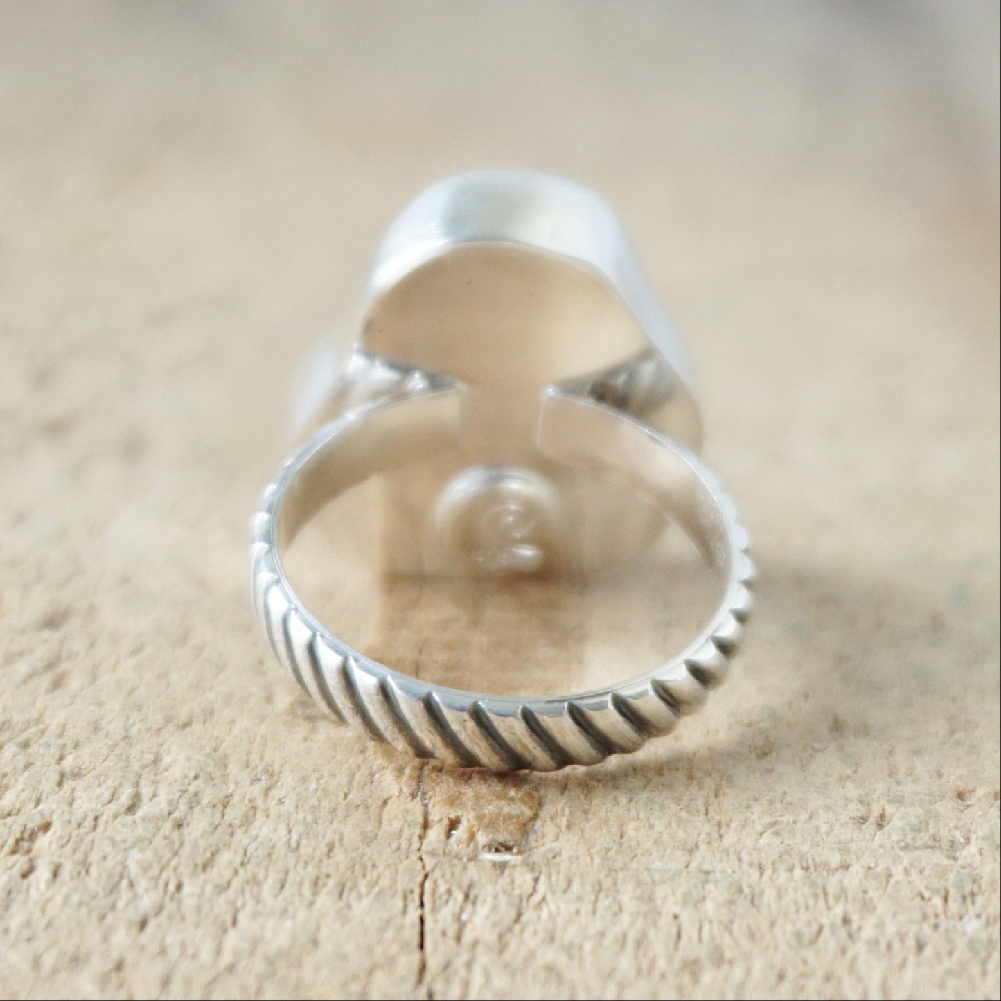 Size 7 Black Sea Glass Statement Ring