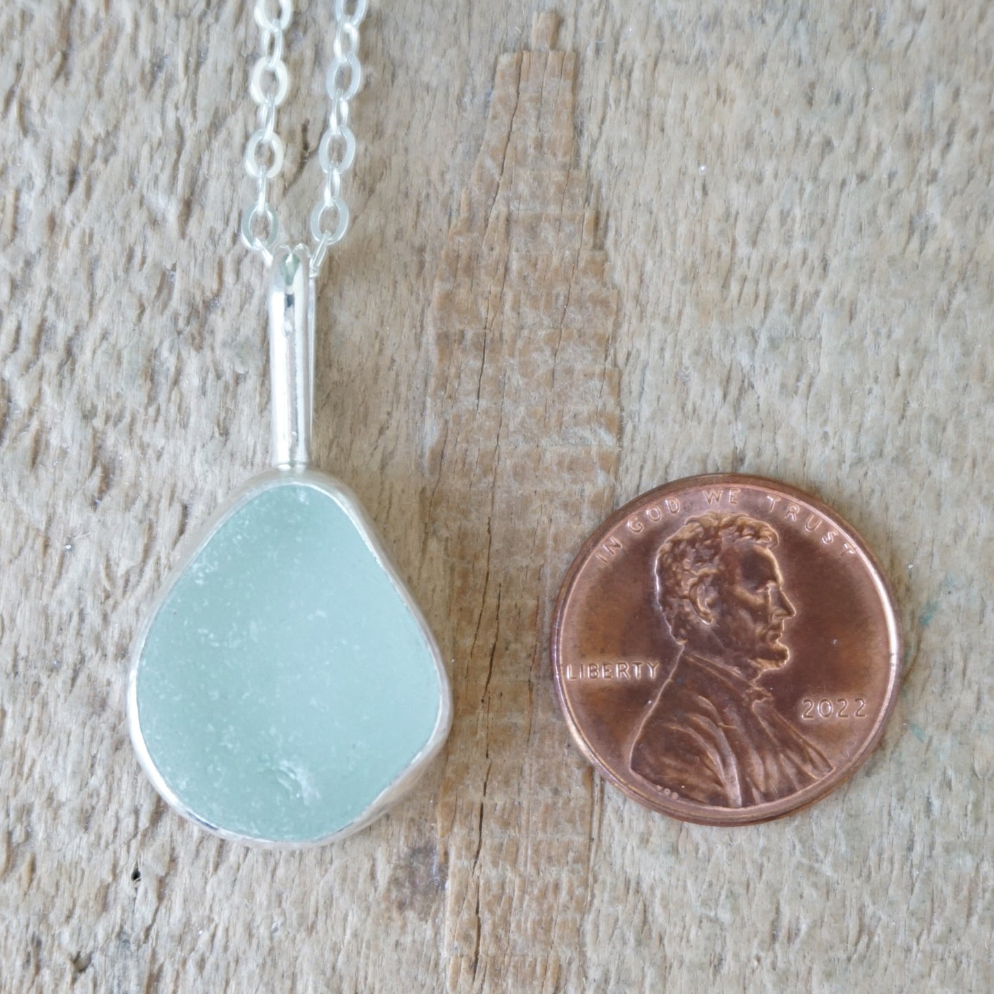 Seafoam Green Sea Glass Pendant