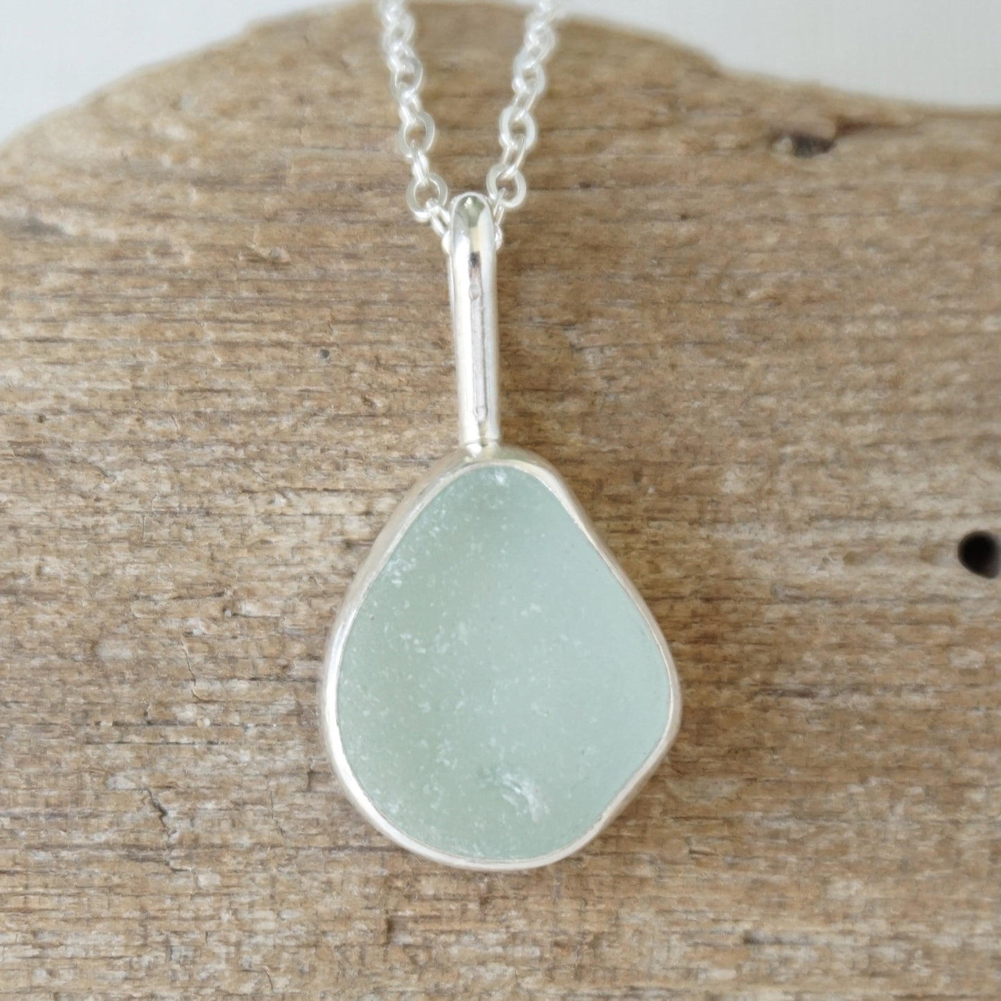 Seafoam Green Sea Glass Pendant