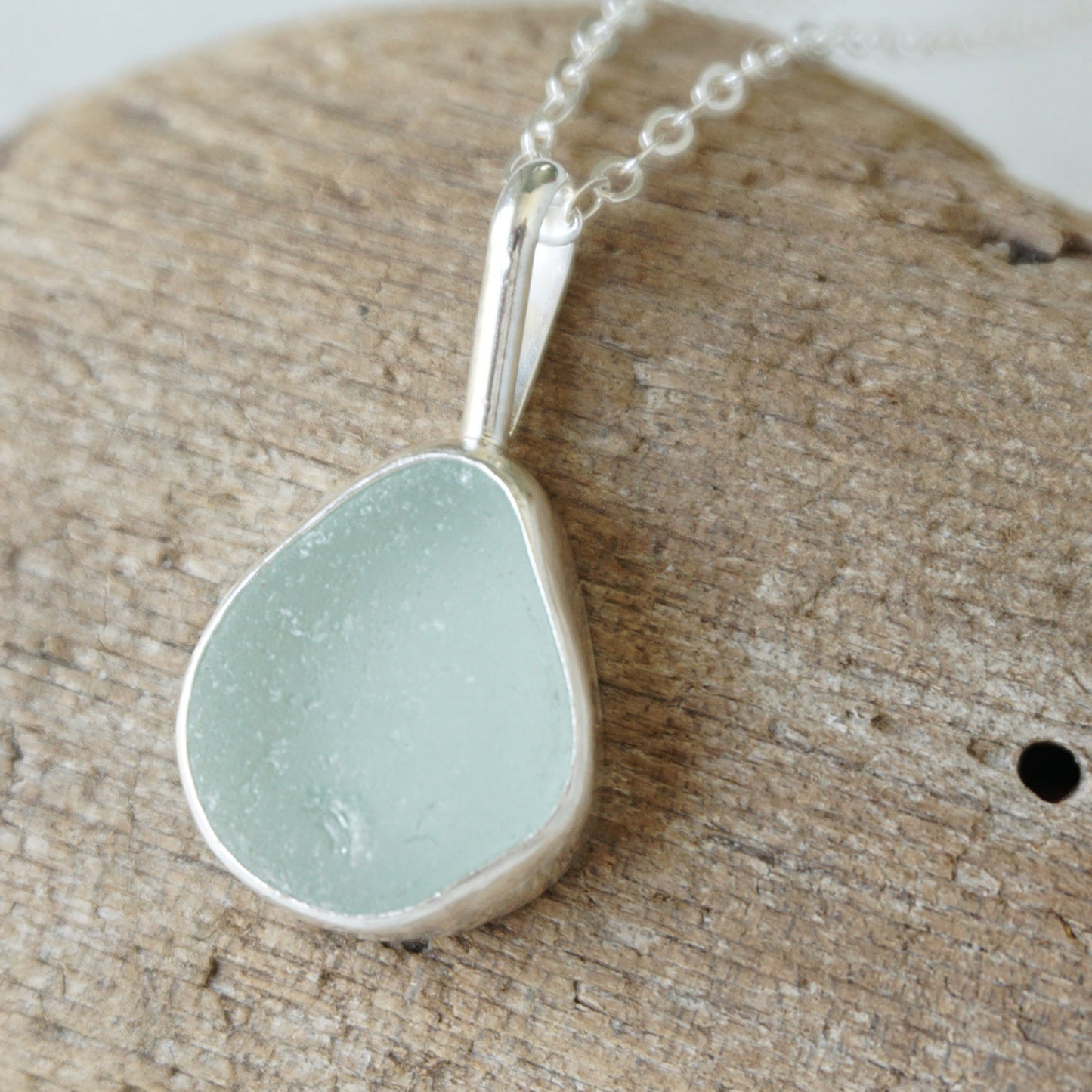 Seafoam Green Sea Glass Pendant