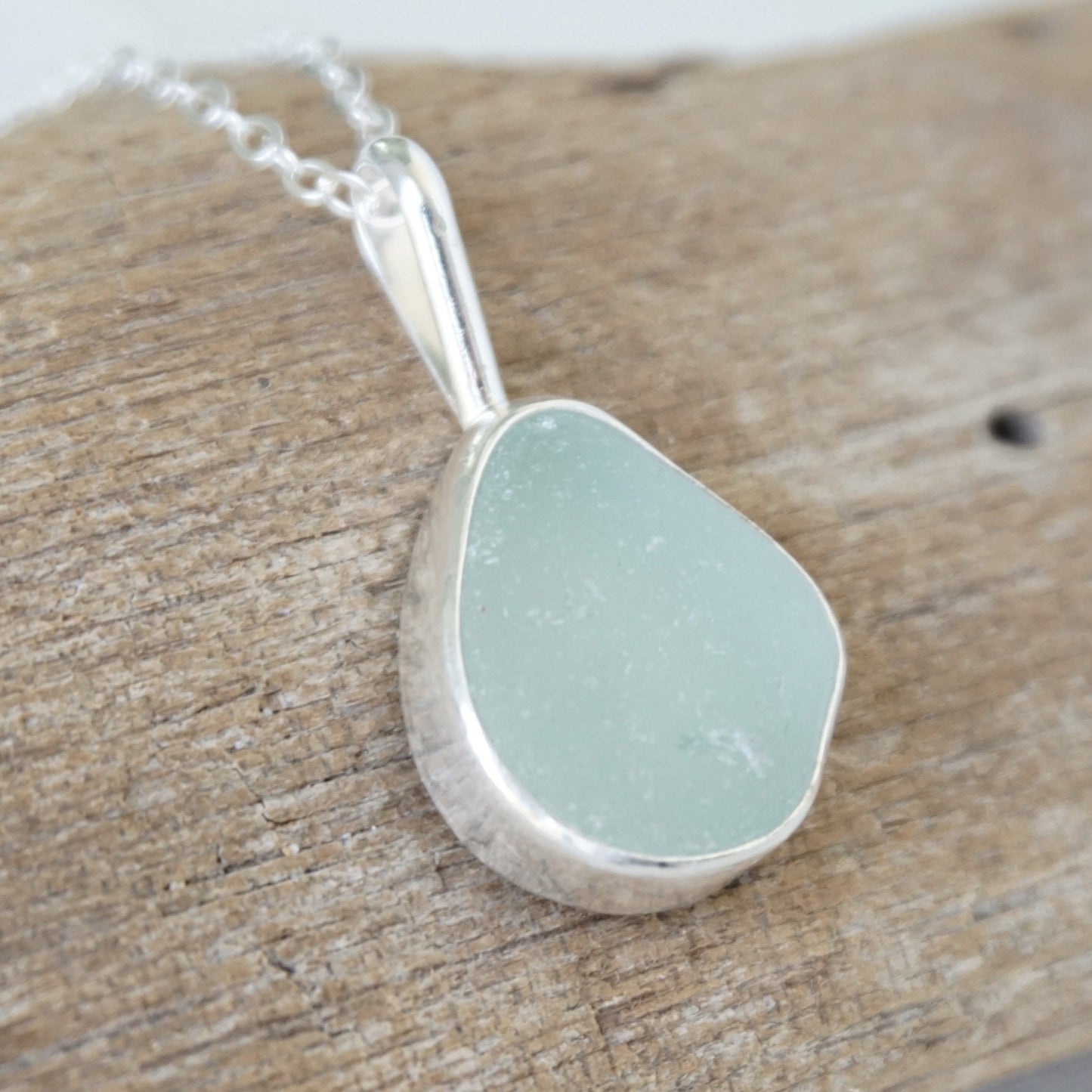 Seafoam Green Sea Glass Pendant