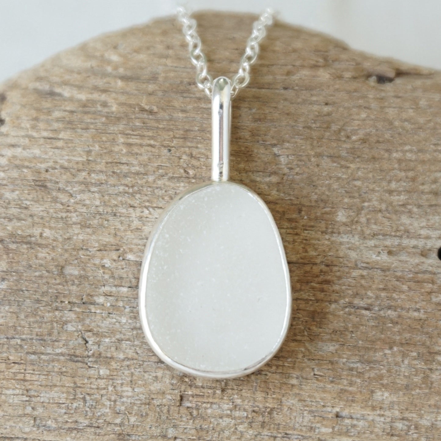 Clear Sea Glass Pendant