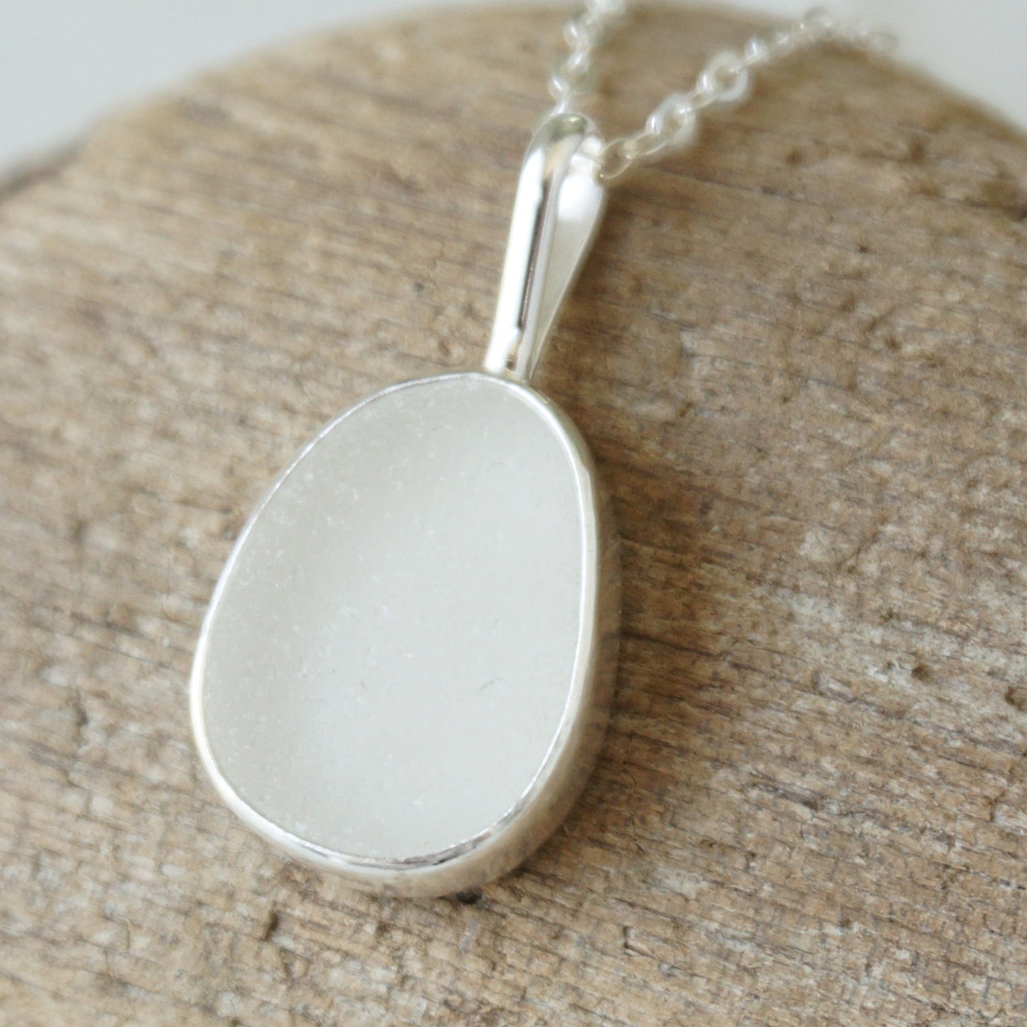 Clear Sea Glass Pendant