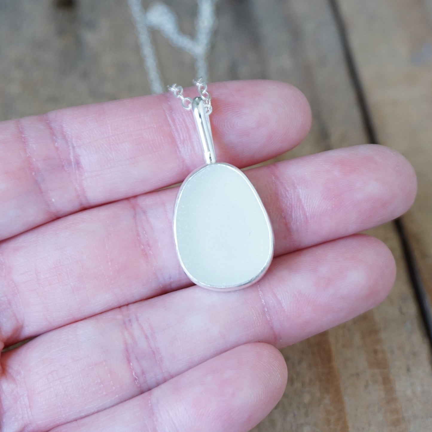 Clear Sea Glass Pendant