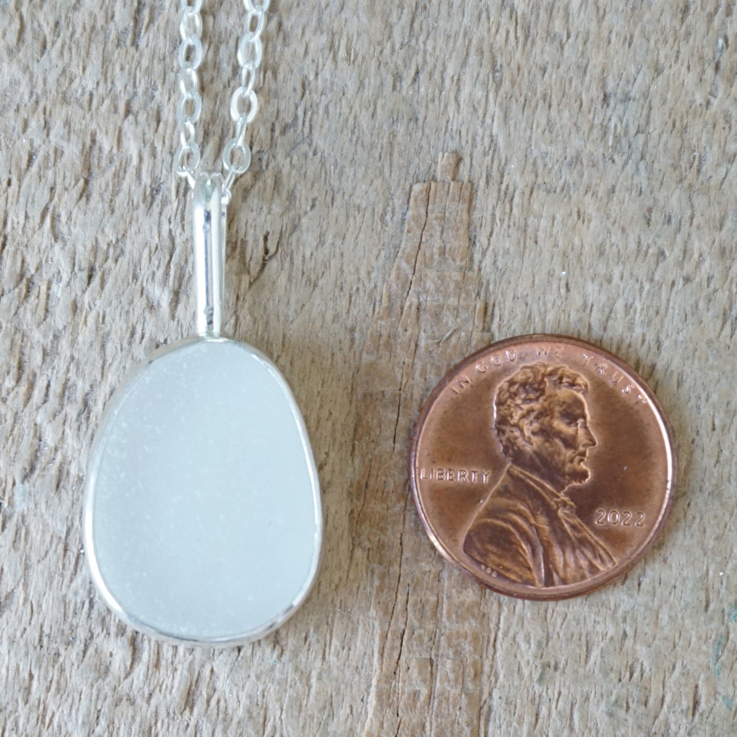 Clear Sea Glass Pendant