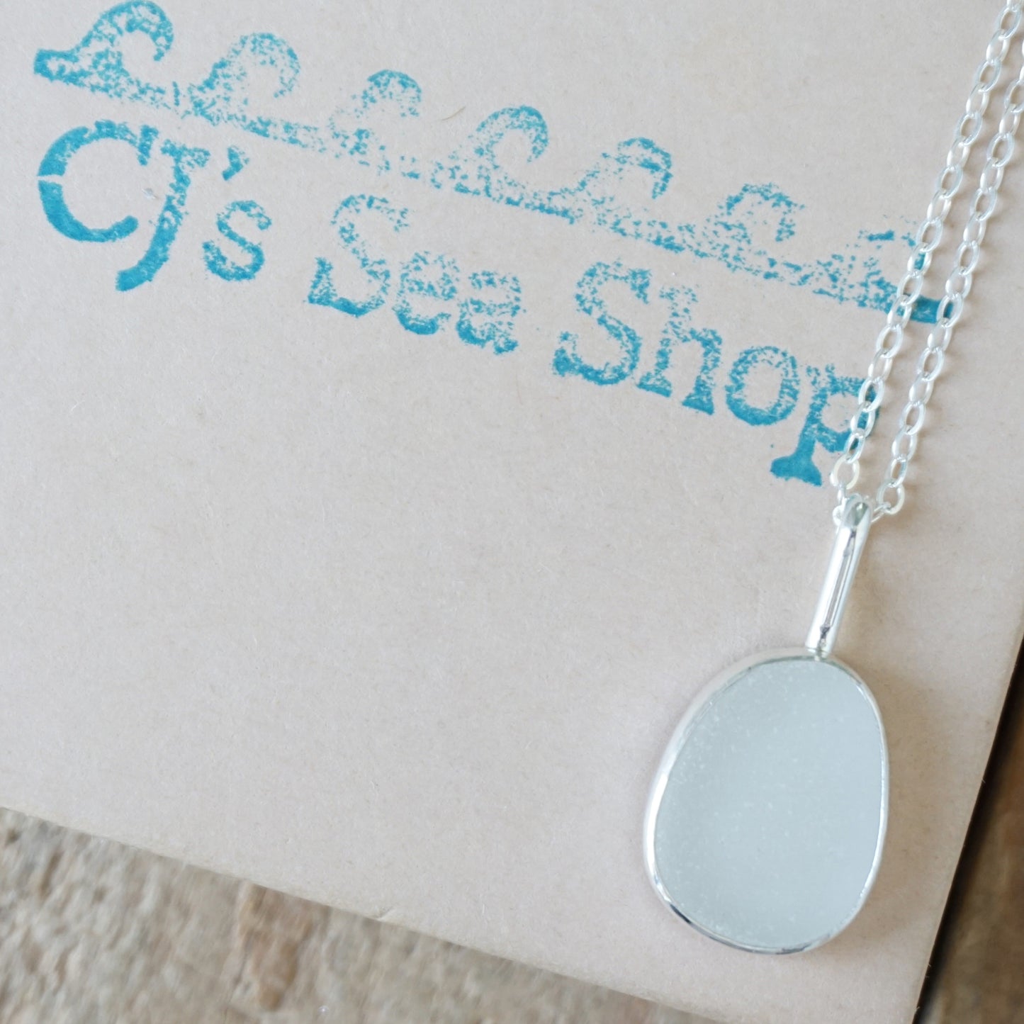 Clear Sea Glass Pendant