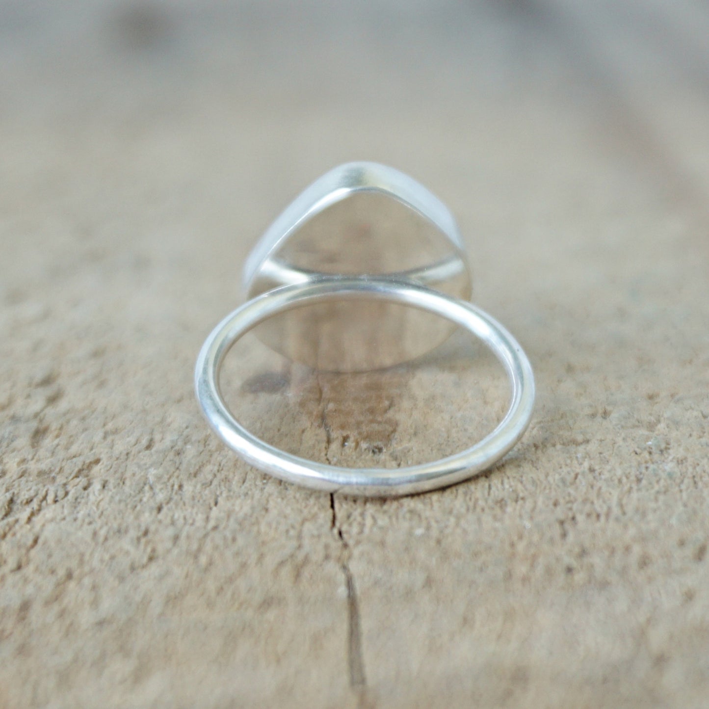 Size 7 Teal Blue Green Sea Glass Stacking Ring