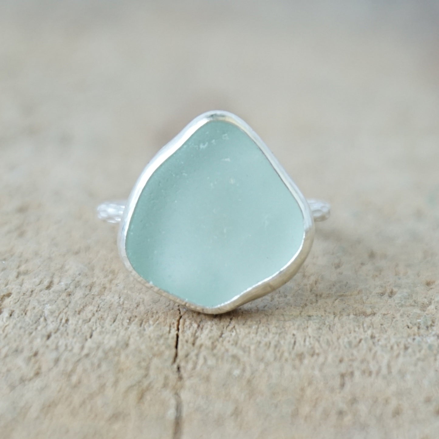 Size 6 Seafoam Green Sea Glass Stacking Ring