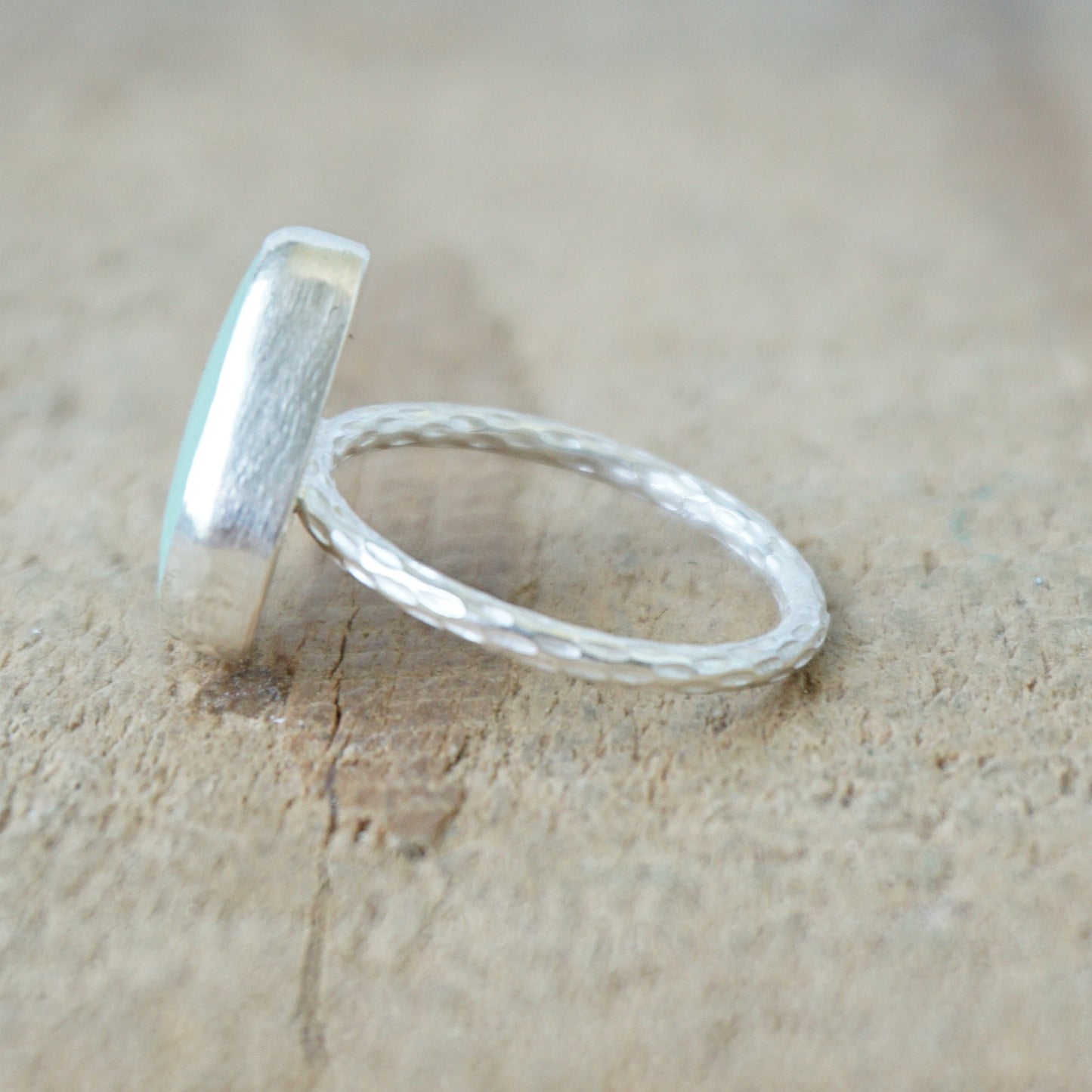 Size 6 Seafoam Green Sea Glass Stacking Ring