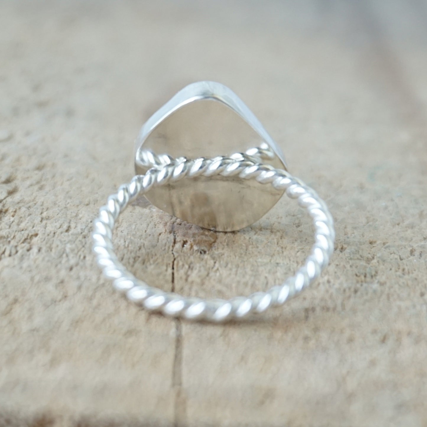 Size 9 Seafoam Green Sea Glass Stacking Ring