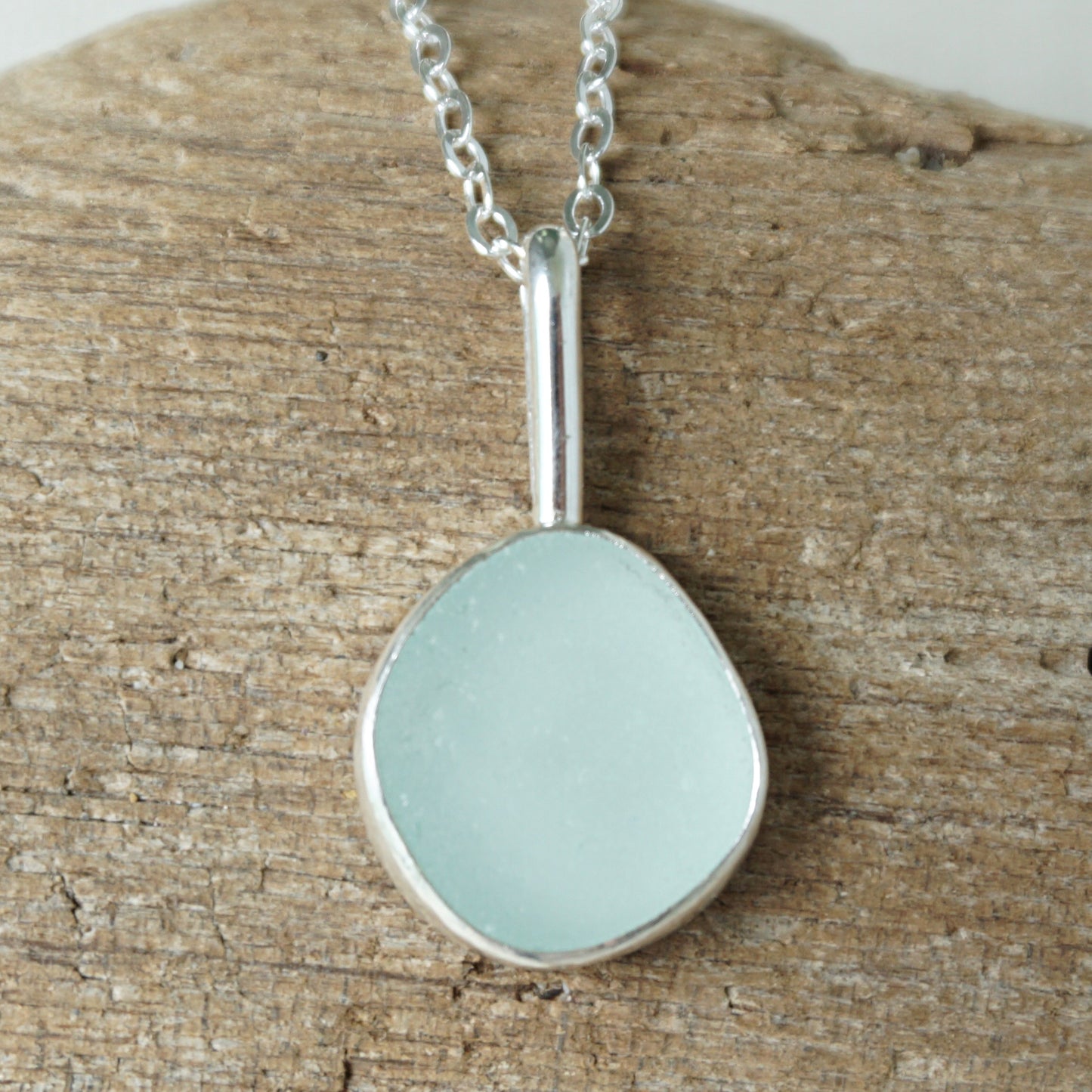 Seafoam Green Sea Glass Pendant