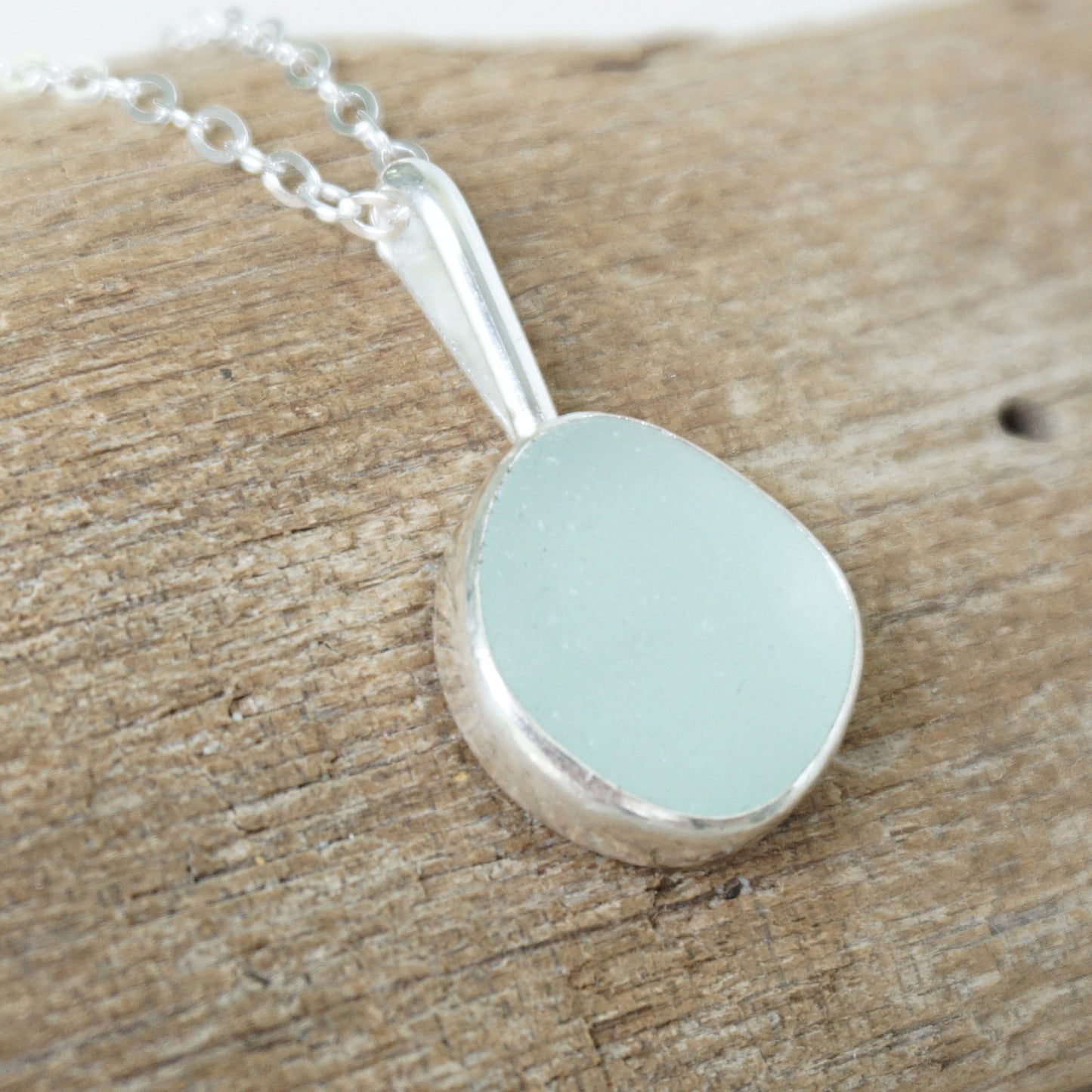 Seafoam Green Sea Glass Pendant