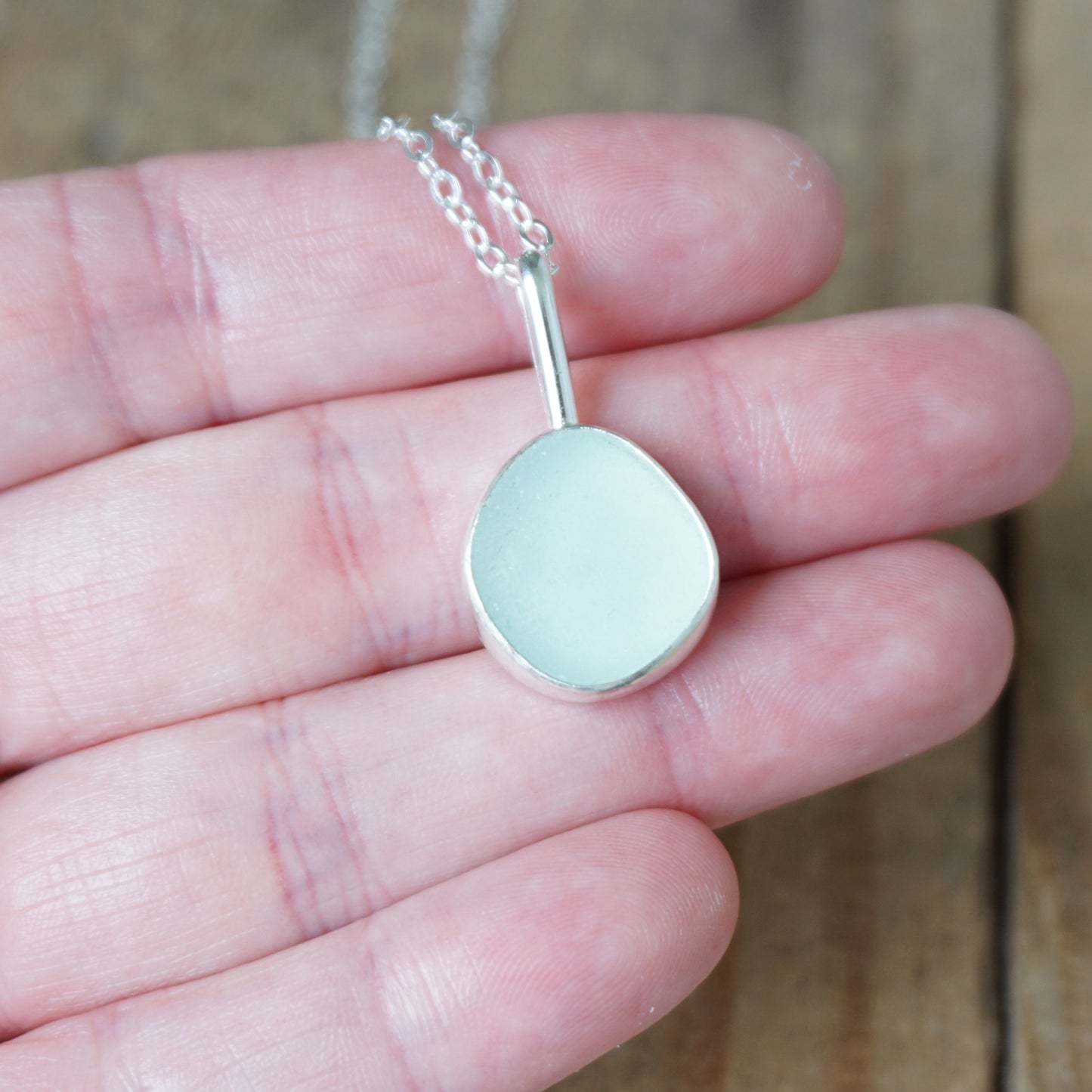 Seafoam Green Sea Glass Pendant