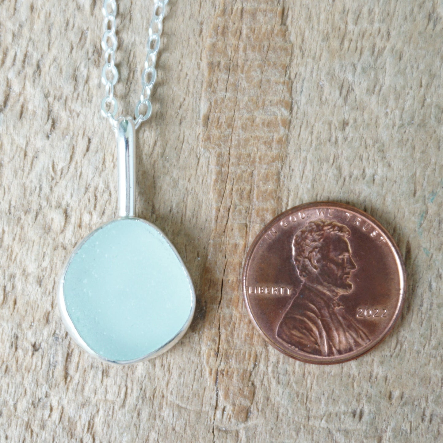 Seafoam Green Sea Glass Pendant