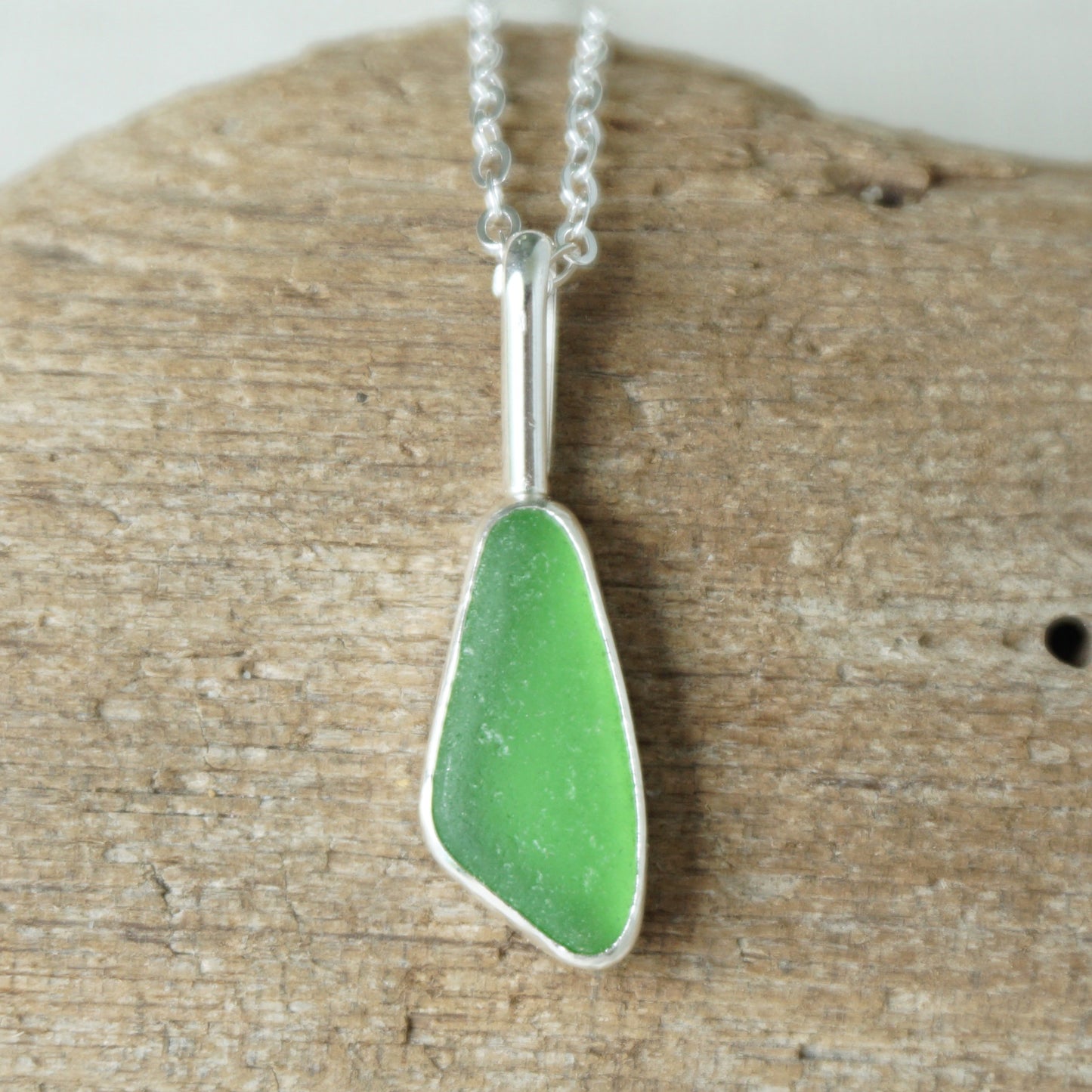 Kelly Green Sea Glass Pendant