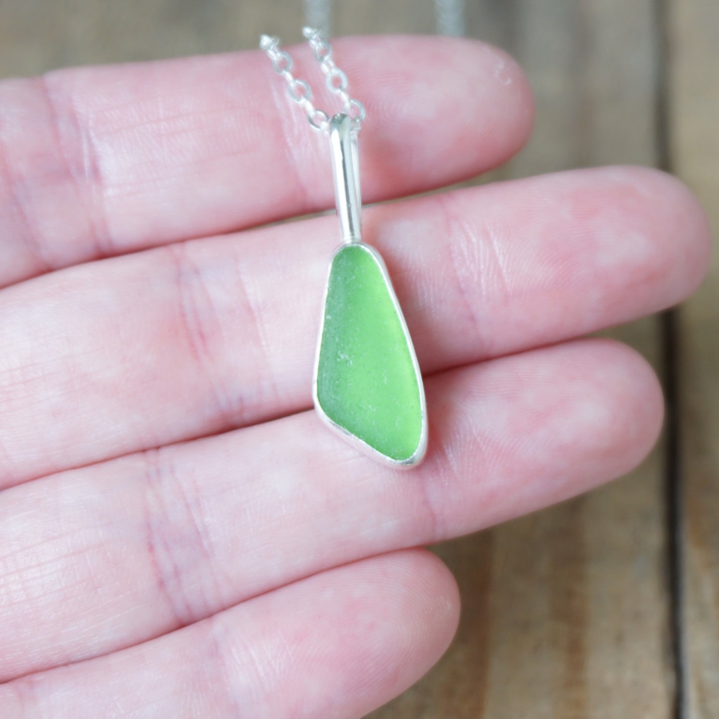 Kelly Green Sea Glass Pendant