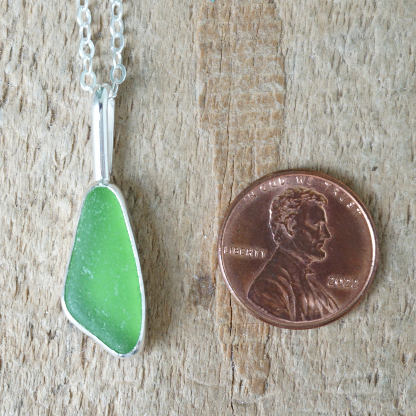 Kelly Green Sea Glass Pendant