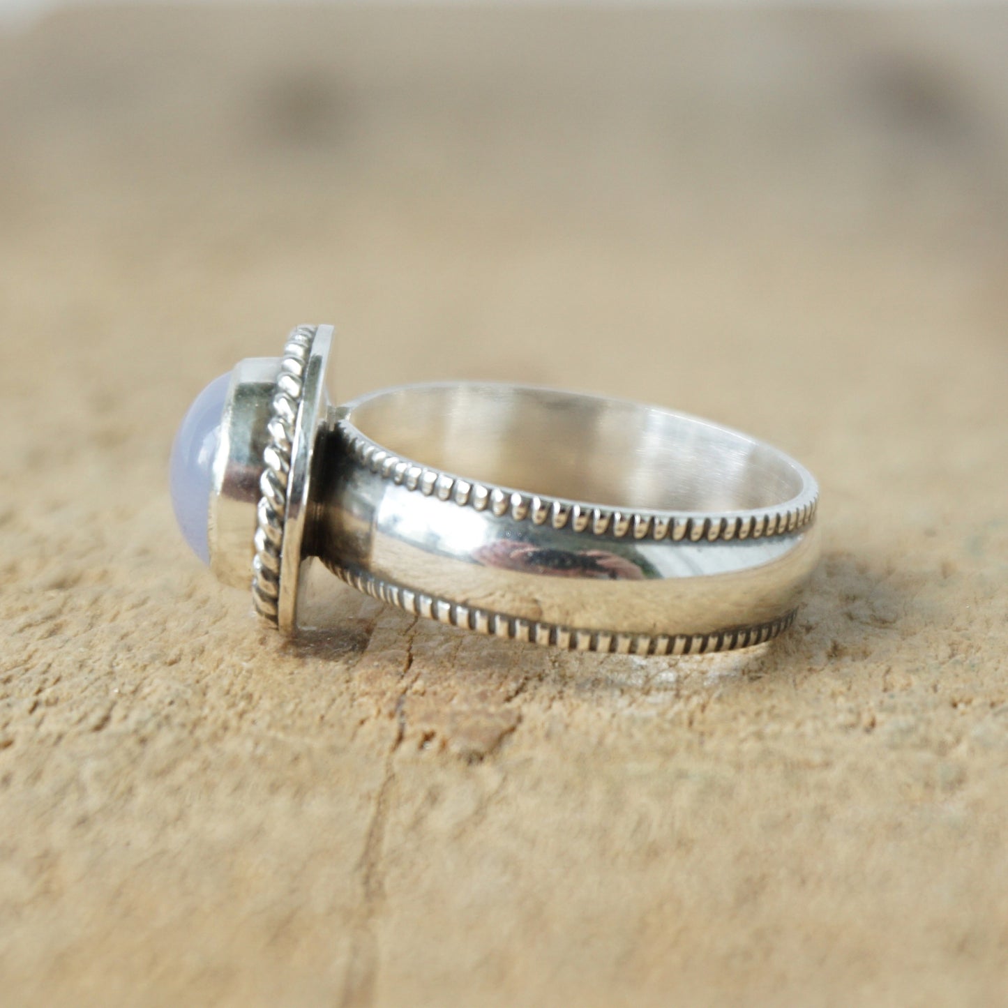 Size 7 Blue Chalcedony Statement Ring