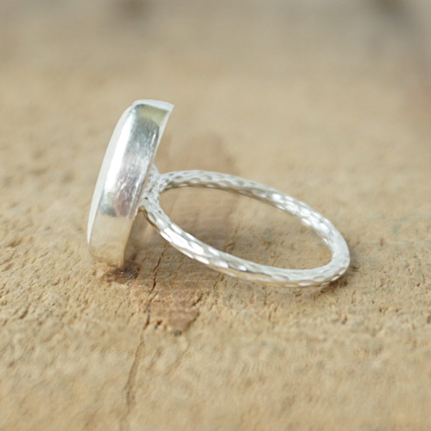 Size 6 1/2 Clear Sea Glass Stacking Ring