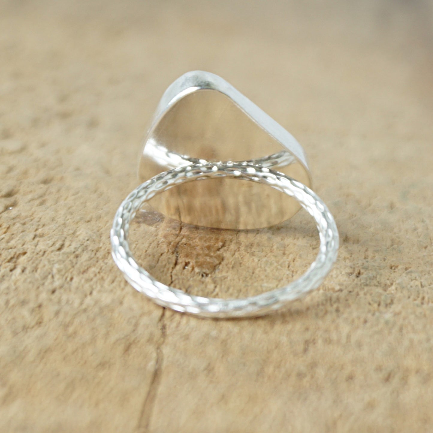 Size 6 1/2 Clear Sea Glass Stacking Ring