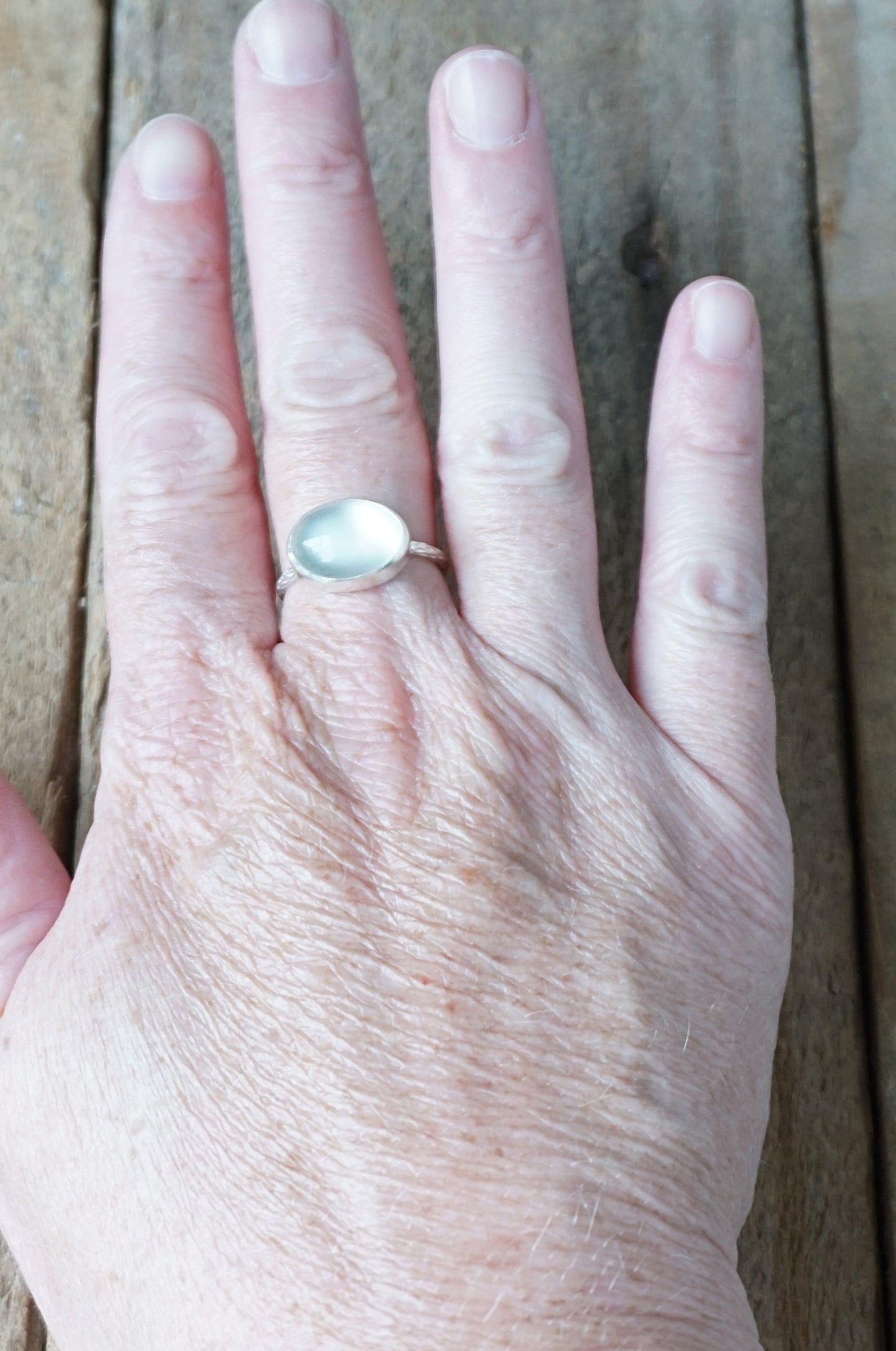 Size 7 1/2 Moonstone Stacking Ring