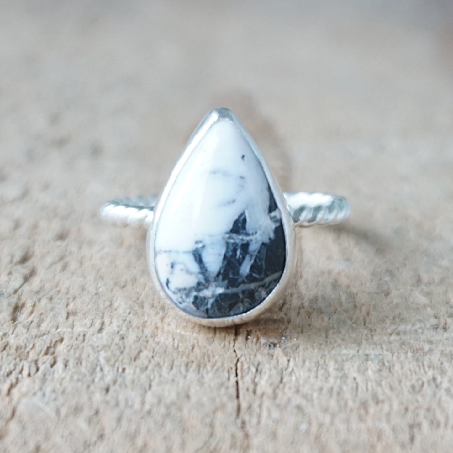 Size 7 1/2 White Buffalo Stacking Ring