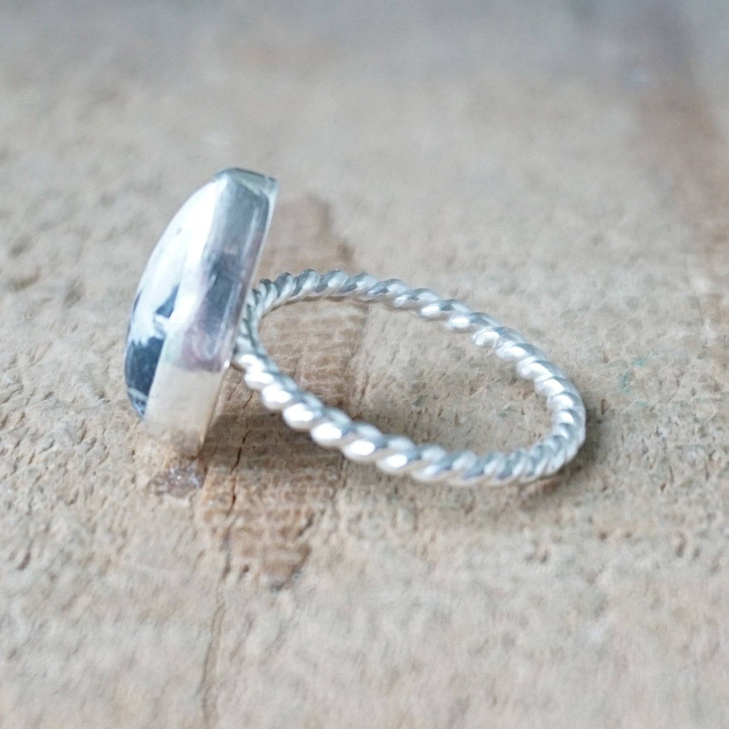 Size 7 1/2 White Buffalo Stacking Ring