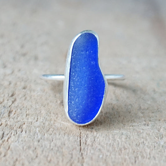 Size 10 Cobalt Blue Sea Glass Stacking Ring