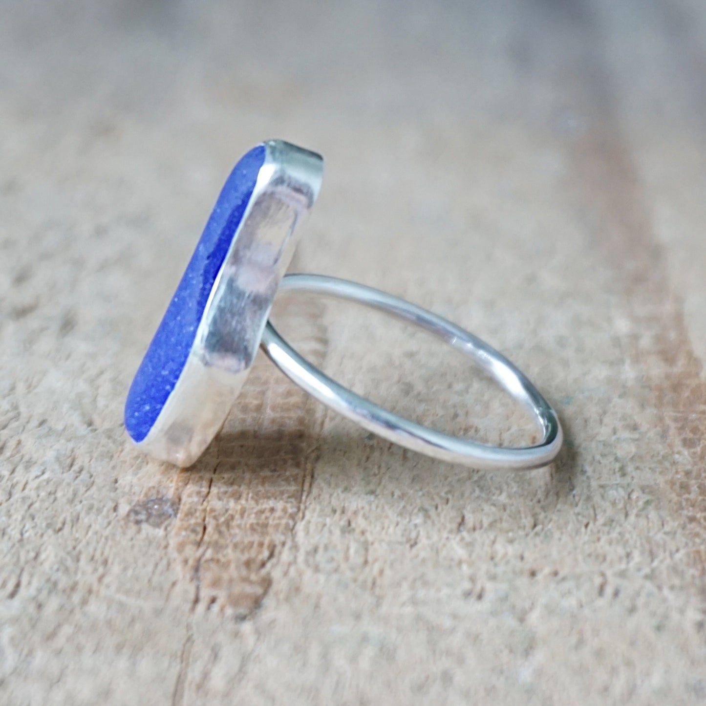 Size 10 Cobalt Blue Sea Glass Stacking Ring
