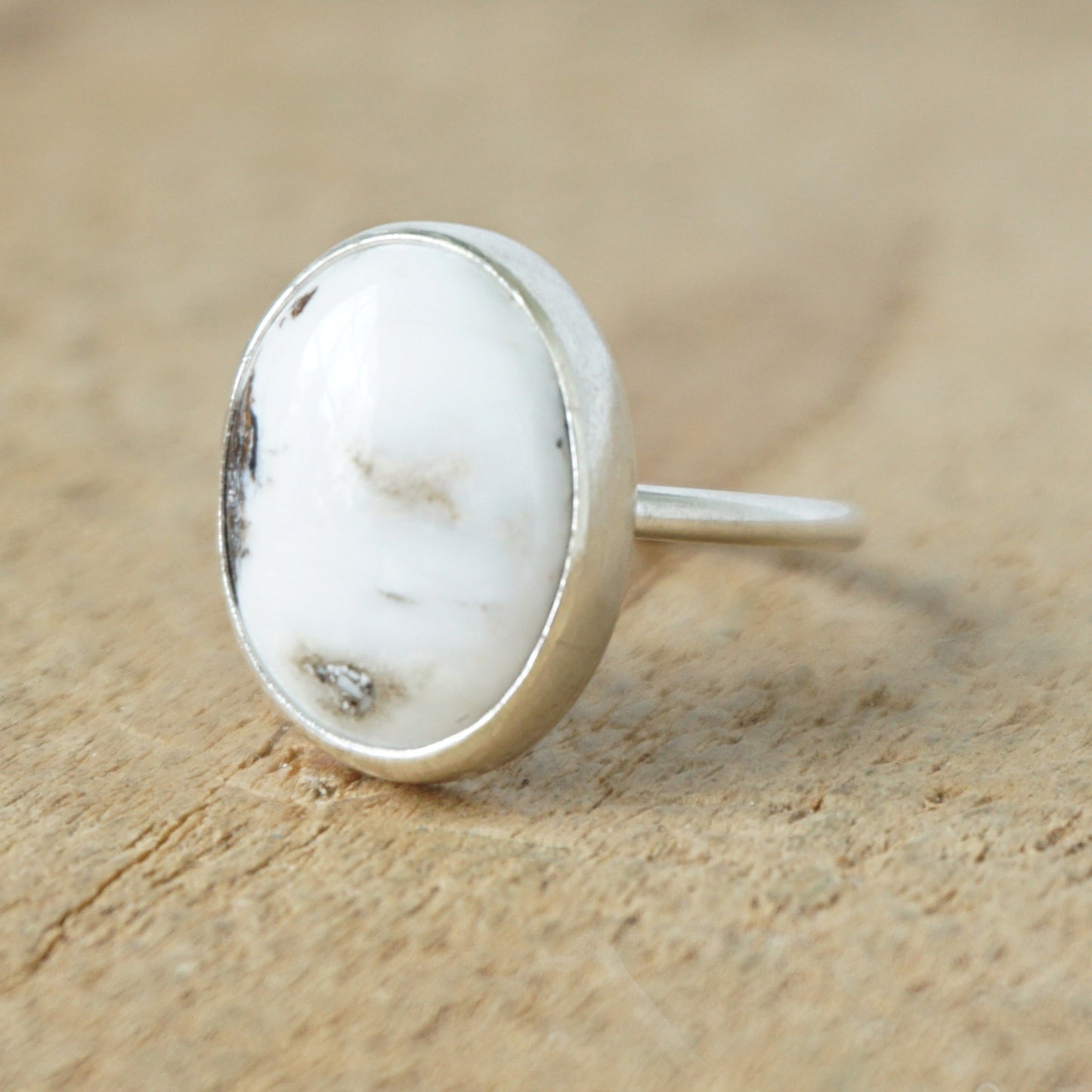 Size 6 1/2 White Buffalo Stacking Ring