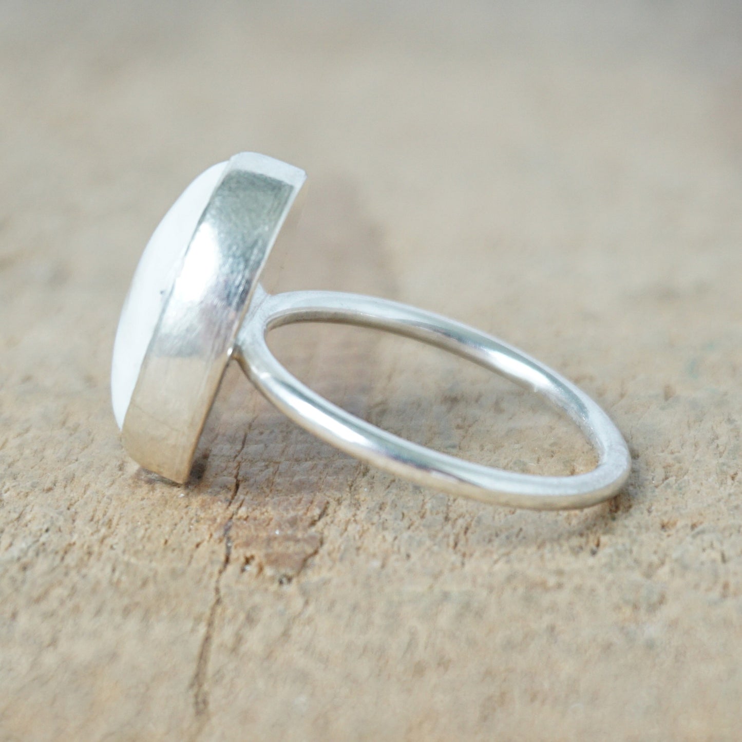 Size 6 1/2 White Buffalo Stacking Ring