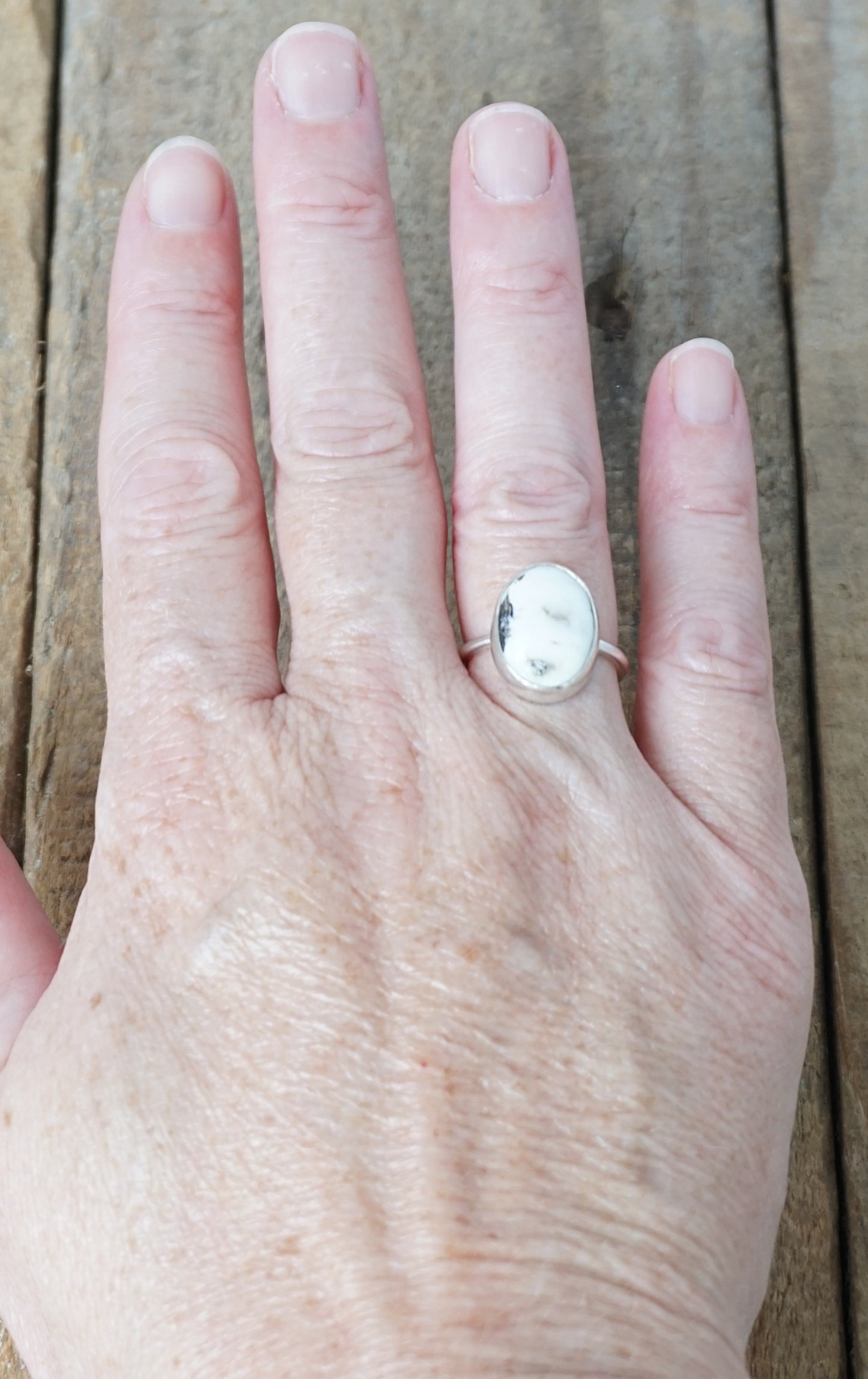 Size 6 1/2 White Buffalo Stacking Ring