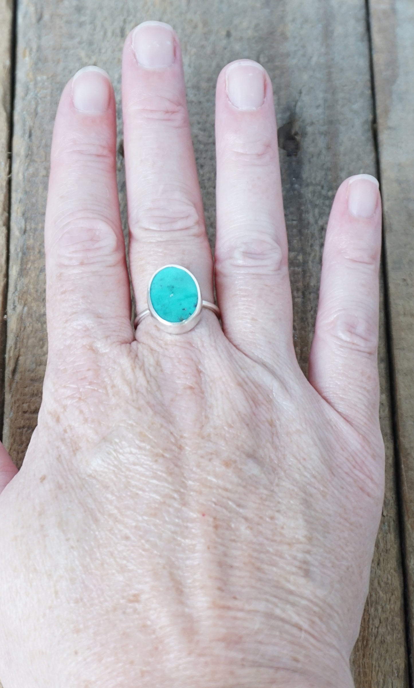 Size 8 Kingman Turquoise Stacking Ring