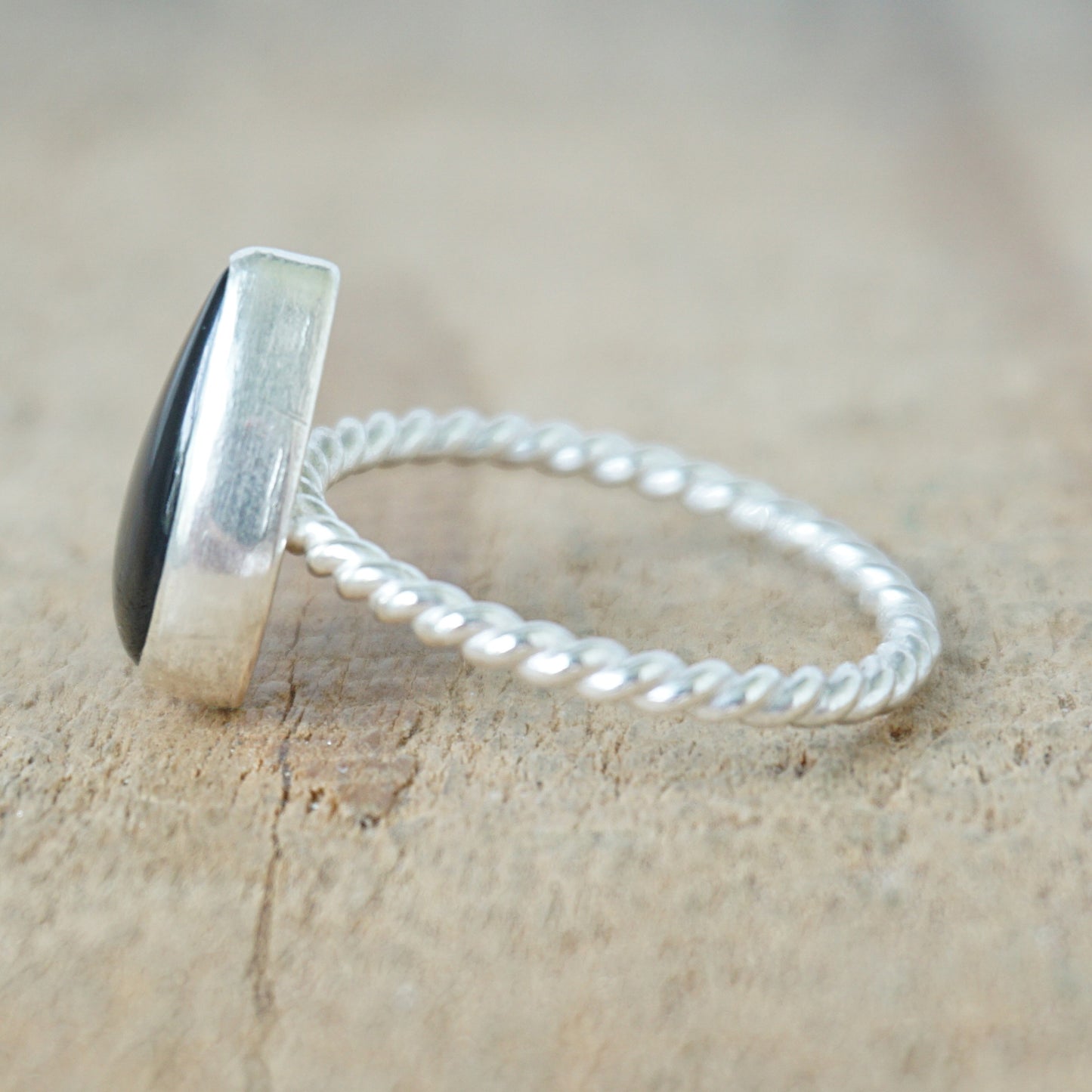 Size 10 Grey Mother of Pearl Stacking Ring