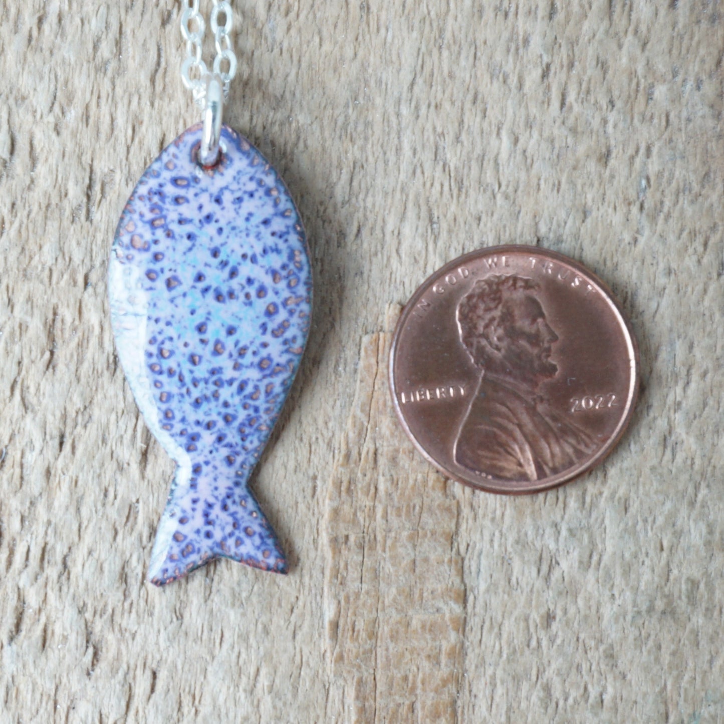 Pink and Purple Enamel Fish Necklace