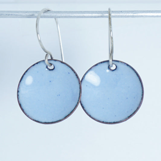 Light Periwinkle Enamel Disc Earrings