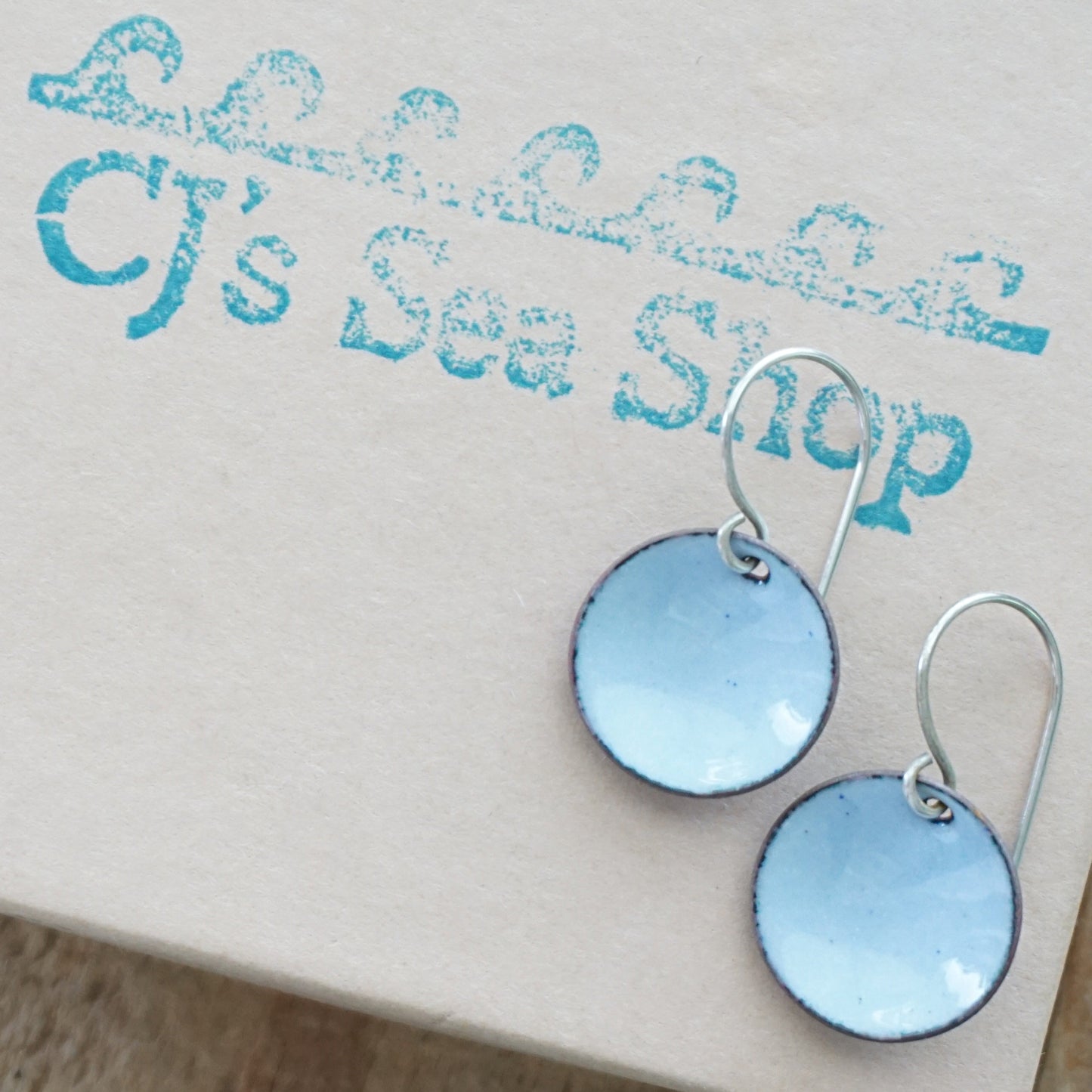 Light Periwinkle Enamel Disc Earrings