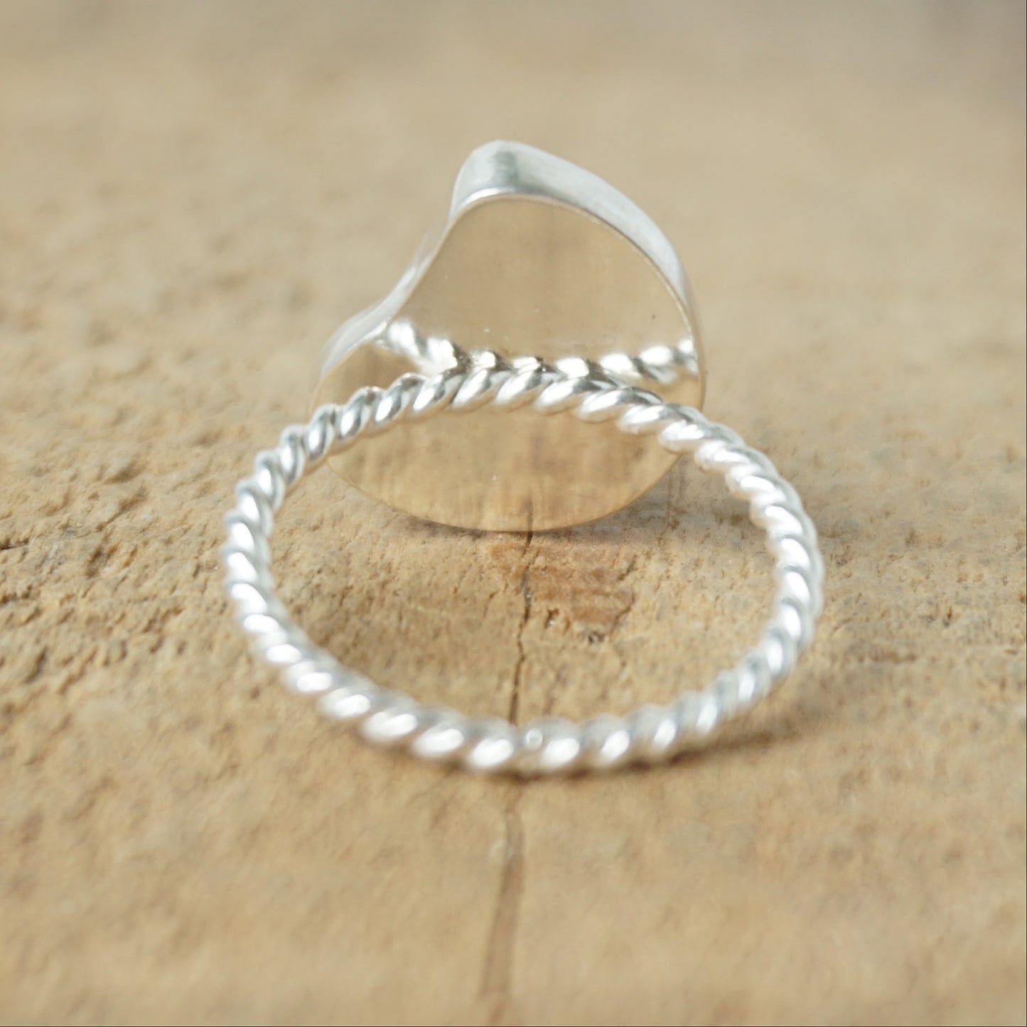 Size 9 Teal Blue Green Sea Glass Stacking Ring