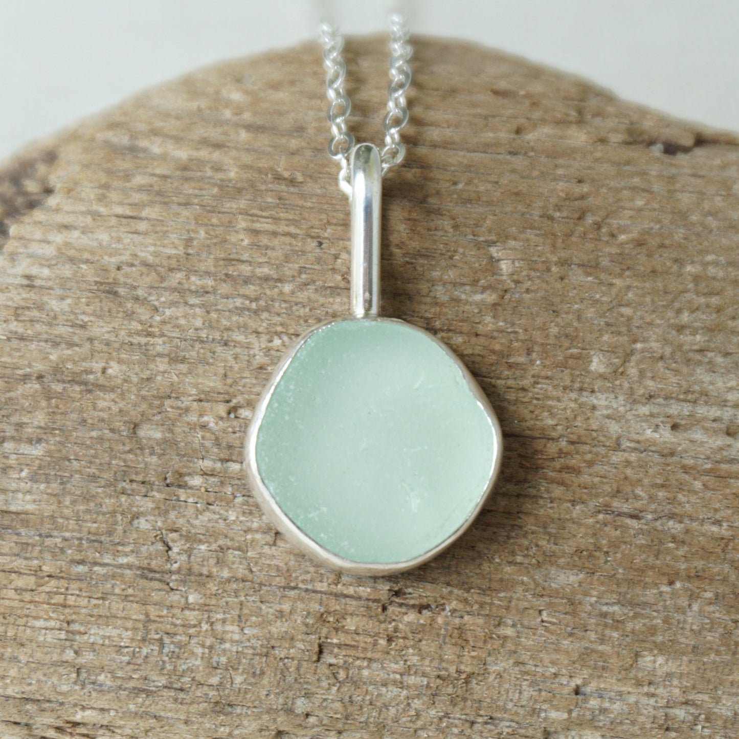 Seafoam Green Sea Glass Pendant