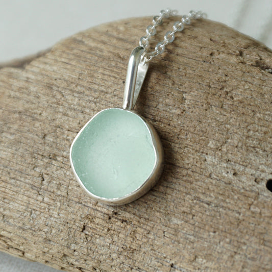 Seafoam Green Sea Glass Pendant